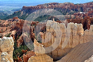 Dramatic view on Amphitheater rocks in Bryce canyon national park