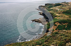 Dramatic view on Atlantic coastline. Spain. Santander