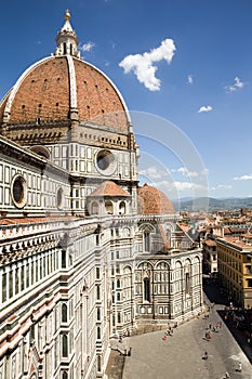Dramatic View of the Duomo Santa Maria del Fiore in Florence Italy