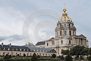Dramatic view of the facade of the Lâ€™HÃ´tel national des Invalides Residence of the invalids