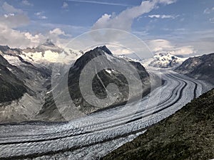 Dramatic view of the glacier at Chamonix.