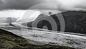 Dramatic view on the glacier tongue