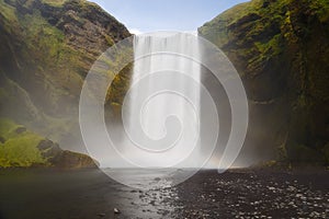 Dramatic View of Skogafoss Waterfall, Iceland