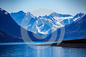 Dramatic View of Southern Alps and Lake Tekapo