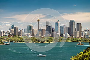 Dramatic view at Sydney city urban skyline