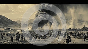 Dramatic Wartime Scene