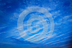 Dramatic white clouds in blue sky background