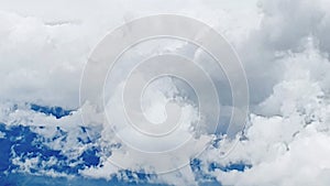 Dramatic White Clouds with Blue Sky Background