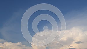 Dramatic white cumulus or cumulonimbus clouds