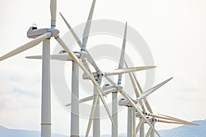 Dramatic Wind Turbine Farm in the Desert of California.