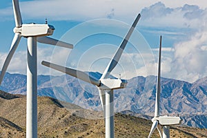 Dramatic Wind Turbine Farm in the Desert of California.