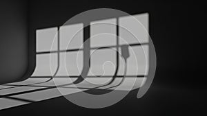 Dramatic Window Light Shadows on Studio Floor dark