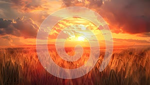 dramatical cornfield sunset