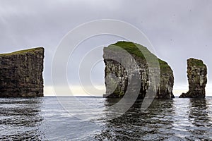 Sorvagsvatn lake cliffs on Faroe Islands photo