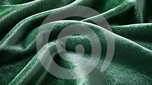Draped Emerald Green Velvet Fabric Texture