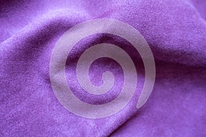 Draped violet faux suede from above