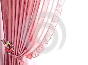 Draperies and curtains on a white background photo