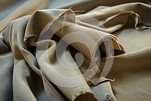 draping and cutting heavyduty upholstery fabric roll photo
