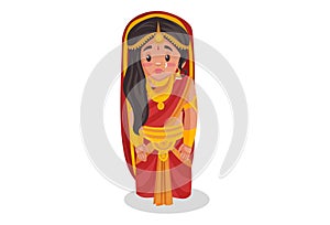 Draupadi Vector Cartoon Illustration