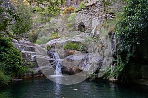 Drave waterfall cascata in Arouca Serra da Freita, Portugal photo