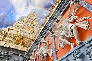 Dravidian Architecture Exterior of Hindu Temple