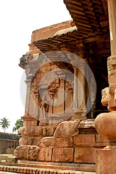 Dravidian styled beautiful ornamental inner roof design in the ancient Brihadisvara Temple in Thanjavur, india.