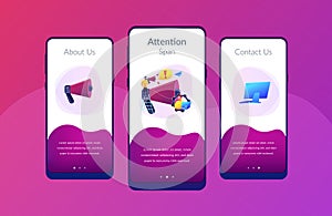 Draw attention app interface template.