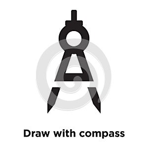 Draw with compass icon vector isolated on white background, logo