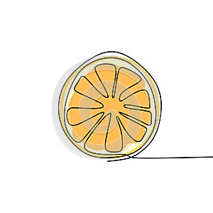 Draw a continuous line of orange fruit and color