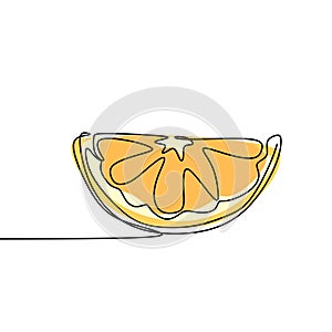 Draw a continuous line of orange fruit and color