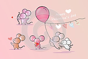 Draw cute rat set