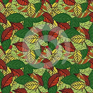 draw with digital tools abstract picture of leaves