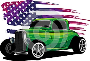 draw of hot rod car vector illustration design