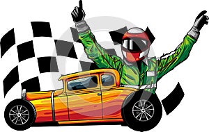 draw of hot rod car vector illustration design