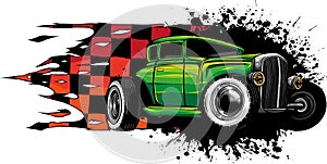 draw of hot rod car vector illustration design