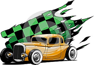 draw of hot rod car vector illustration design