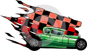 draw of hot rod car vector illustration design