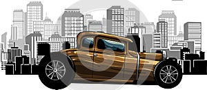 draw of hot rod car vector illustration design