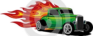 draw of hot rod car vector illustration design