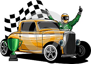 draw of hot rod car vector illustration design