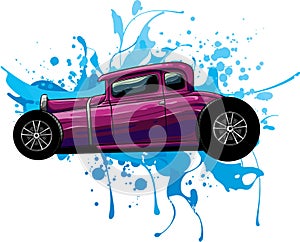 draw of hot rod car vector illustration design