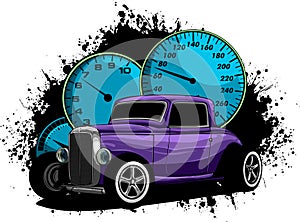 draw of hot rod car vector illustration design