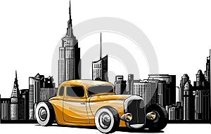 draw of hot rod car vector illustration design