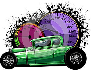 draw of hot rod car vector illustration design