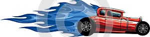 draw of hot rod car vector illustration design