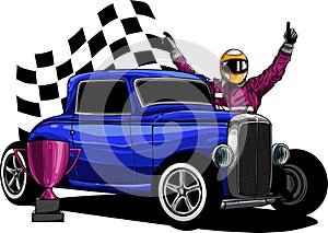 draw of hot rod car vector illustration design