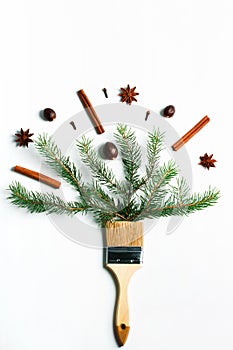 Draw me Christmas new year winter holiday composition creative concept