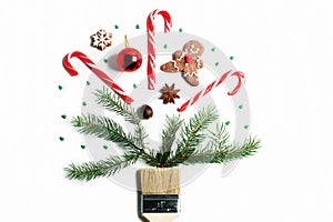 Draw me Christmas new year winter holiday composition creative concept