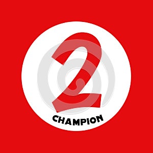Draw the number 2 winners in a round red circle