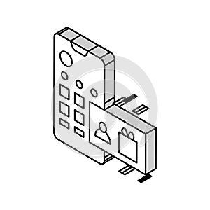 draw among subscribers isometric icon vector illustration